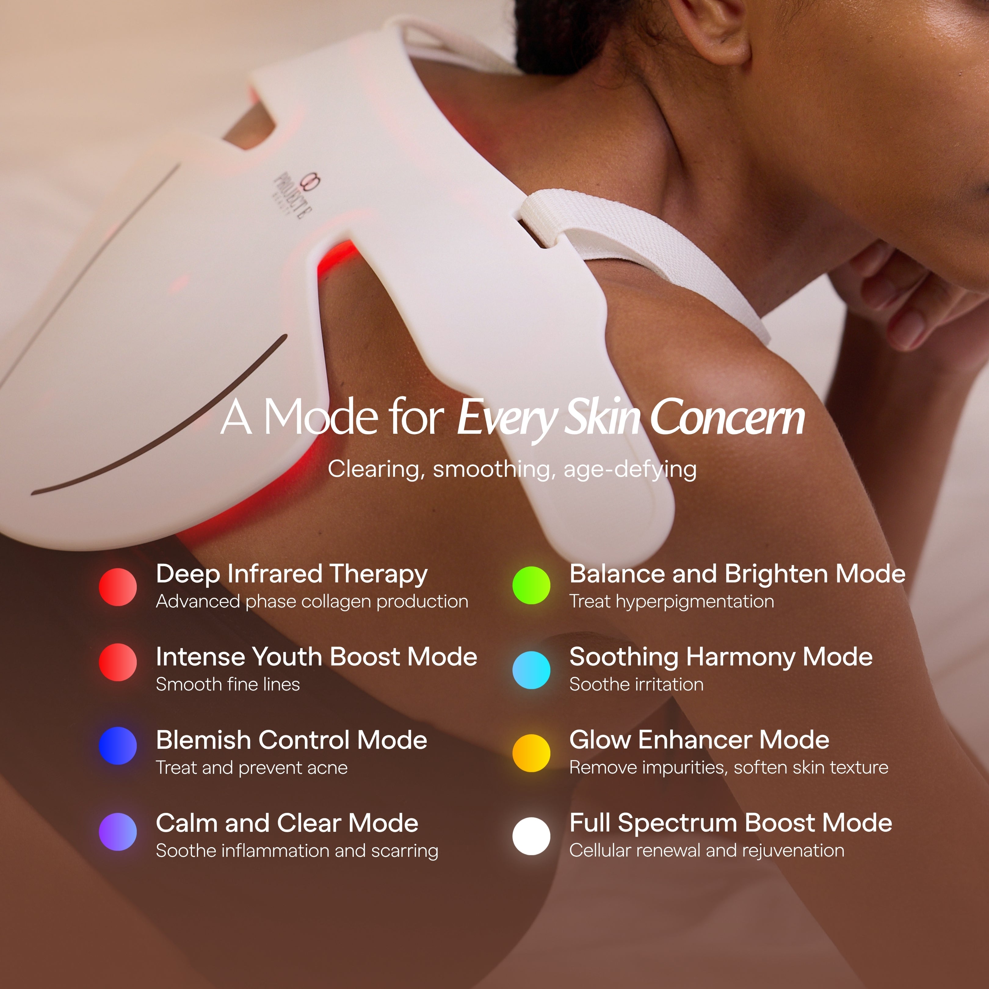 LumaLux Face+ | Pro LED Red Light Therapy Face & Neck Mask - Project E Beauty